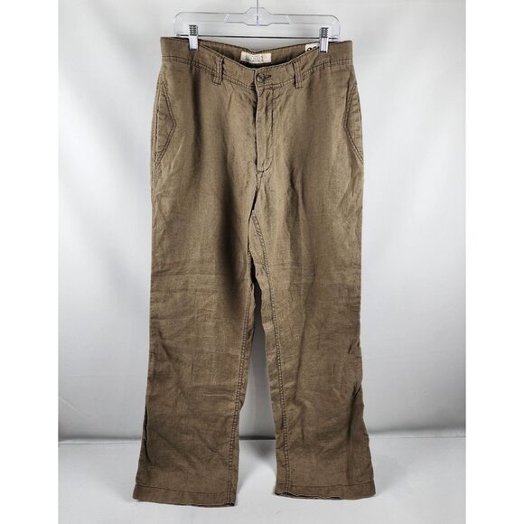 Old Navy Other - SOLD OUT Old Navy Pants Mens 32x32 Brown 100% Linen Relaxed Trousers